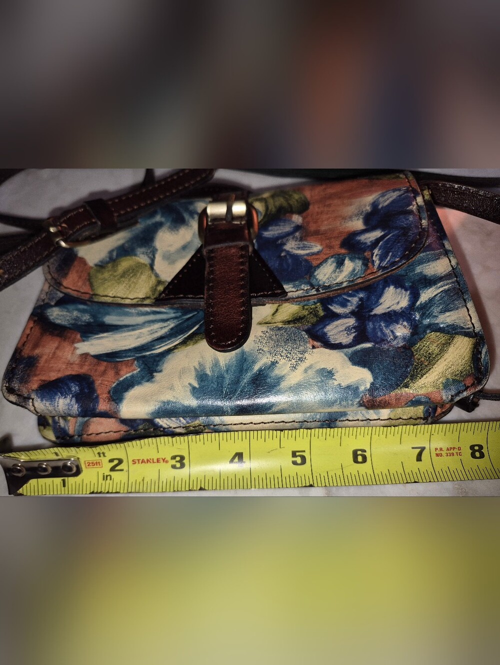 Patricia Nash Floral Crossbody Bag in Blue, Brown, Green - Picture 6 of 6